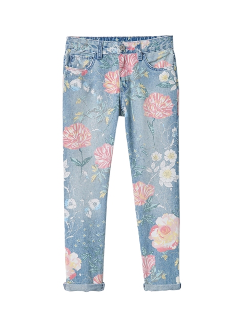 

GAP Girls Blue Girlfriend Jeans In Floral Print