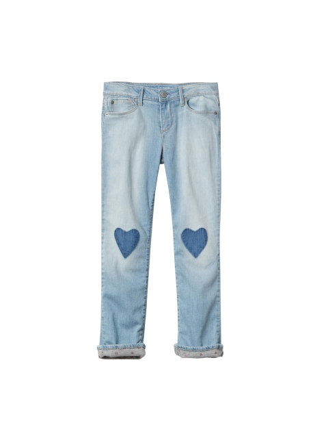 

GAP Girls 1969 Jersey Lined Stretch Straight Jeans, Blue