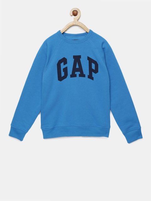 

GAP Boys' Fleece Logo Crew Neck, Blue