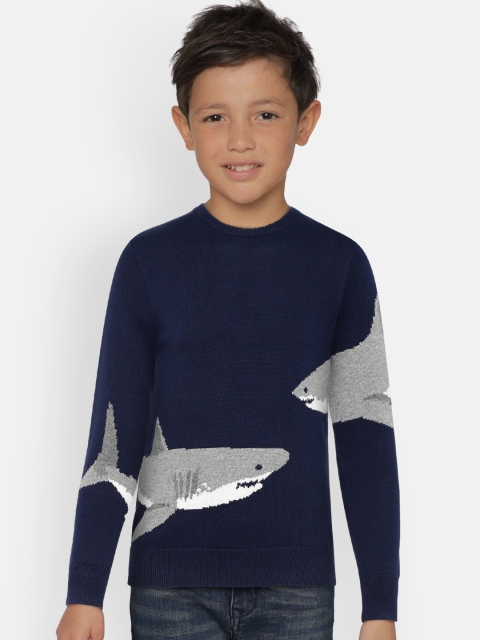 

GAP Boys' Navy Graphic Crewneck Sweater, Navy blue