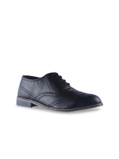

MSC Men Black Solid Brogues
