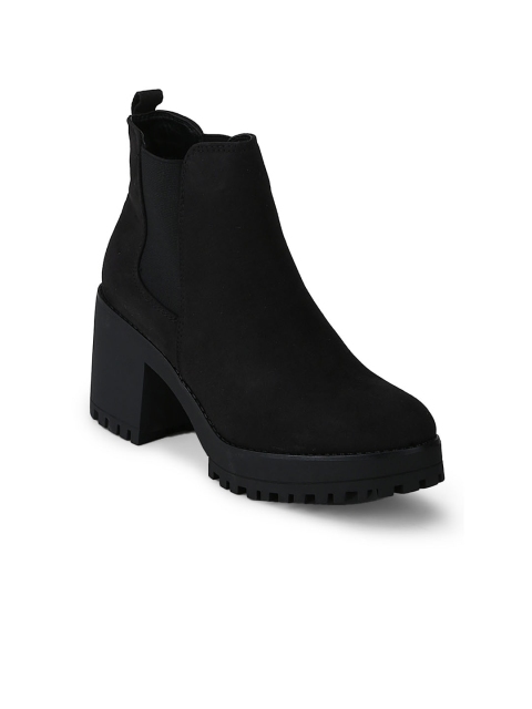 

Truffle Collection Women Black Solid Heeled Boots