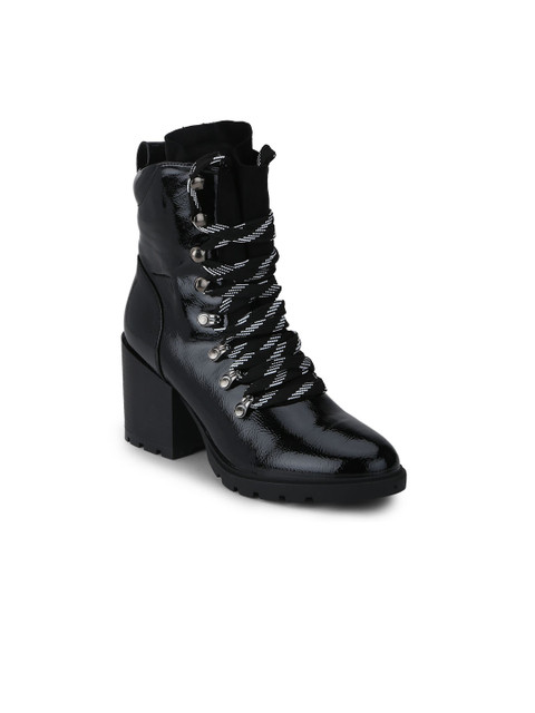 

Truffle Collection Women Black Solid Heeled Boots