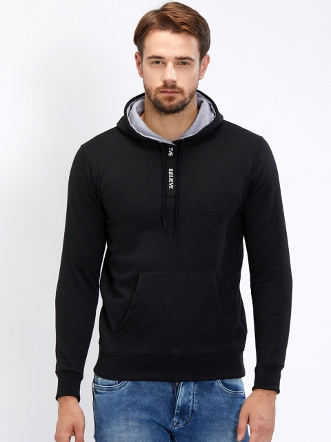 

Maniac Men Black Printed Hooded Sweatshirt