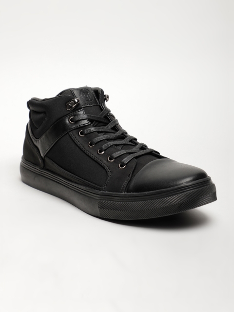 

LOCOMOTIVE Men Black Mid-Top Sneakers