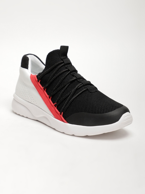 

LOCOMOTIVE Men Black & White Colourblocked Sneakers