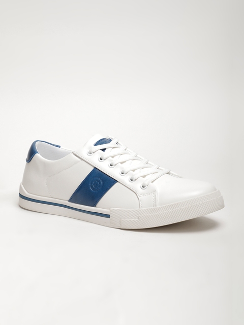 

LOCOMOTIVE Men White & Blue Colourblocked Sneakers