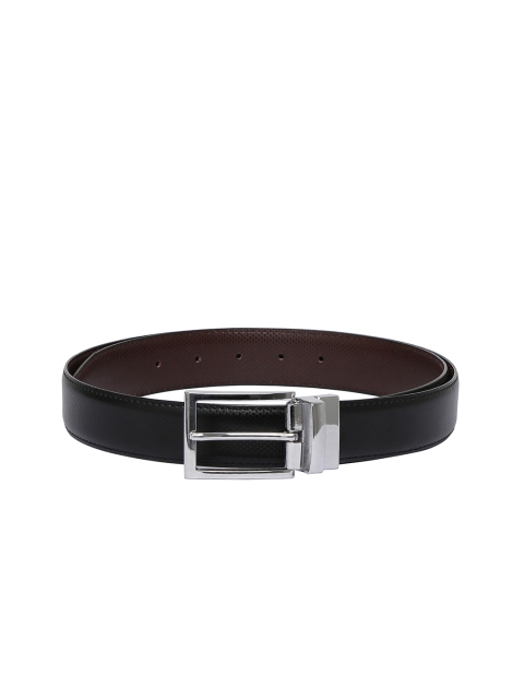 

CRUSSET Men Black & Brown Textured Reversible Belt