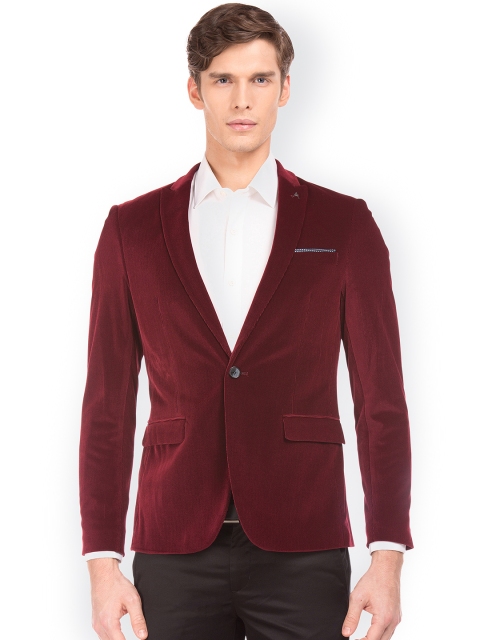 

Arrow New York Men Red Slim Fit Single-Breasted Blazer
