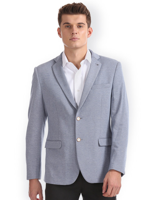 

Arrow New York Blue Slim-Fit Single-Breasted Formal Blazer