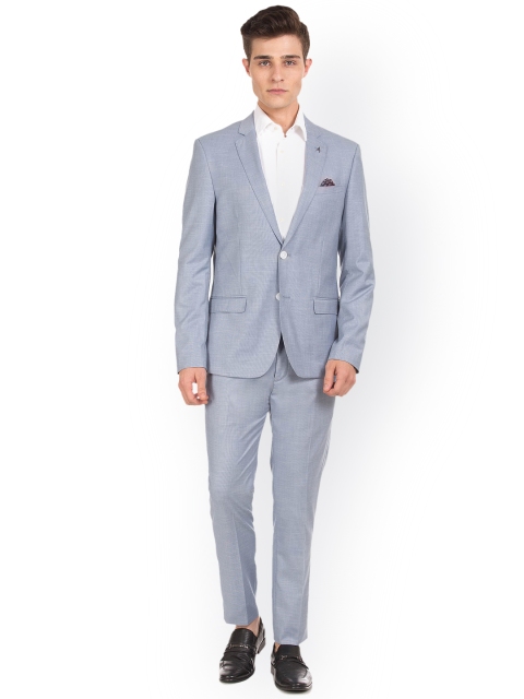 

Arrow Men Blue Solid Single-Breasted Slim Fit Formal Suit