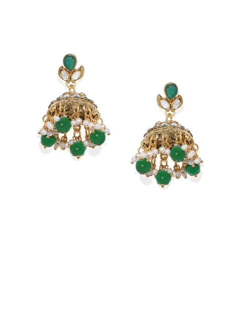 

Spargz Gold-Toned & White Classic Jhumkas