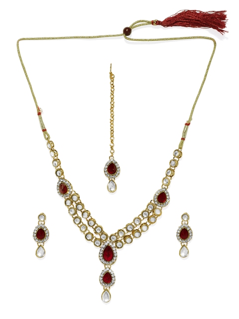 

Spargz Gold-Plated Red & White Jewellery Set