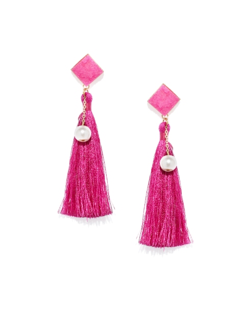 

Spargz Pink Geometric Drop Earrings