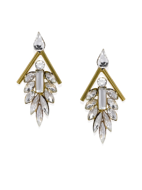 

Spargz Gold-Plated White Contemporary Drop Earrings