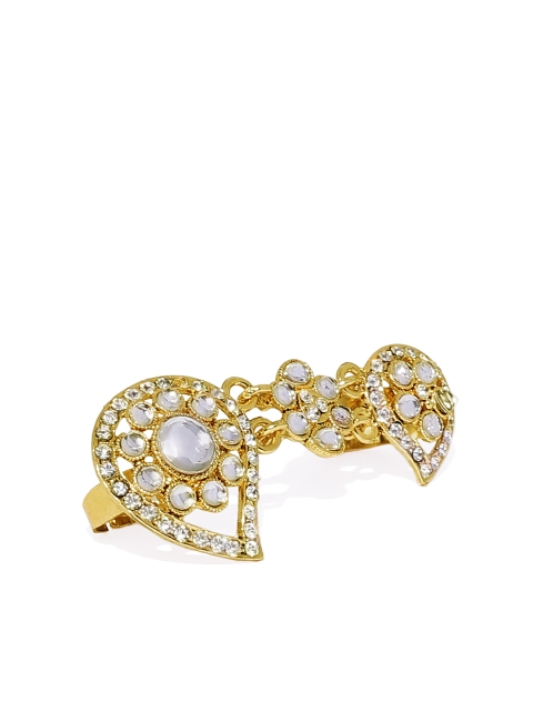 

Spargz Gold-Plated & White Two-Finger Ring