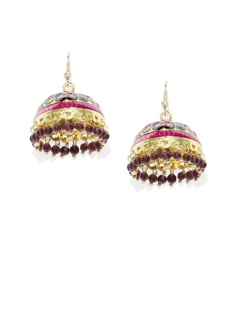

Spargz Gold-Plated Meenakari Dome Shaped Jhumkas