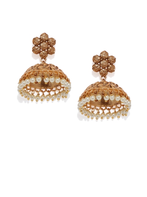 

Spargz Women Gold-Toned Dome Shaped Jhumkas