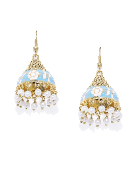 

Spargz Gold-Toned & Blue Classic Jhumkas
