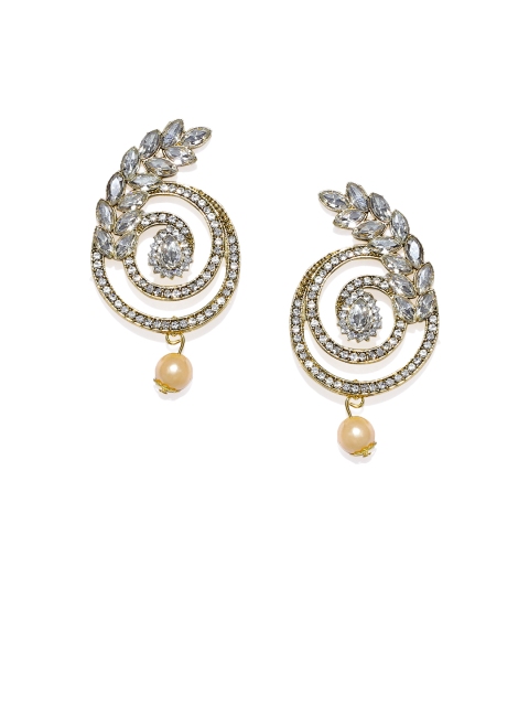 

Spargz Gold-Toned & Silver-Toned Leaf Shaped Drop Earrings