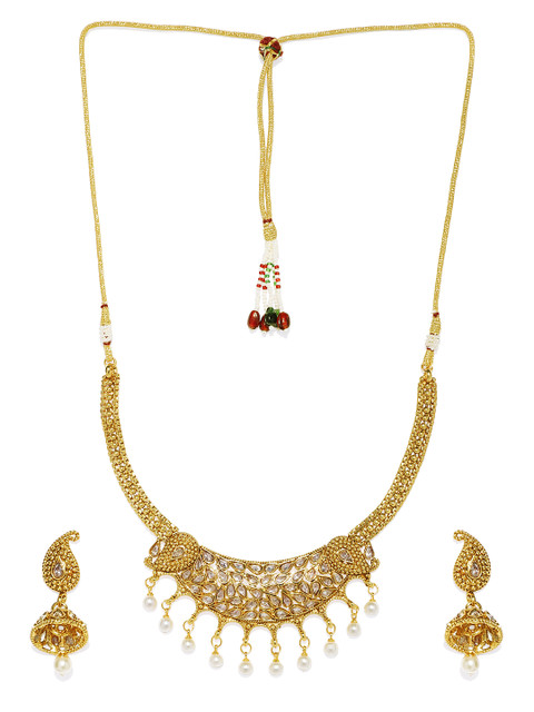 

Spargz Women Gold-Plated & Antique Kundan Choker Jewellery Set