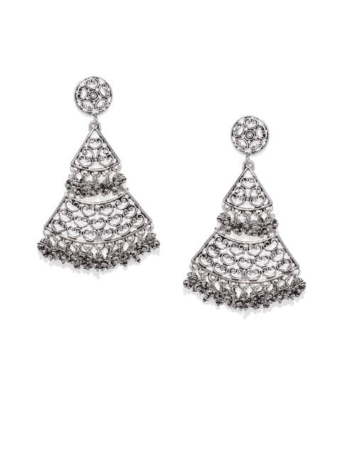 

Spargz Silver-Plated Contemporary Drop Earrings, White