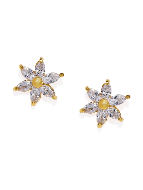 

Spargz Gold-Toned & White Floral Studs