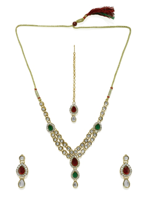 

Spargz Multicoloured Gold-Plated Kundan Jewellery Set, Multi