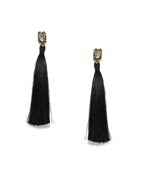 

Spargz Gold-Plated & Black Contemporary Drop Earrings