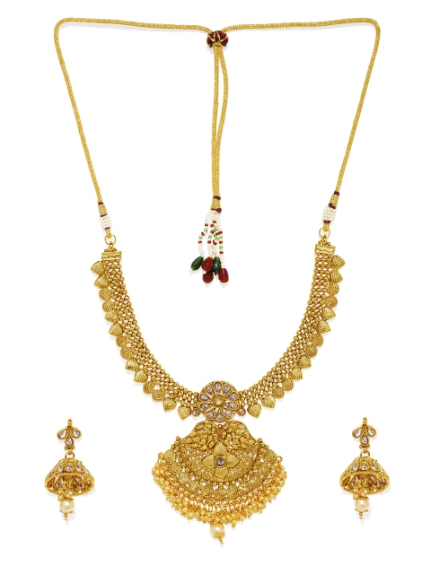 

Spargz Women Gold-Plated Kundan Studded Jewellery Set