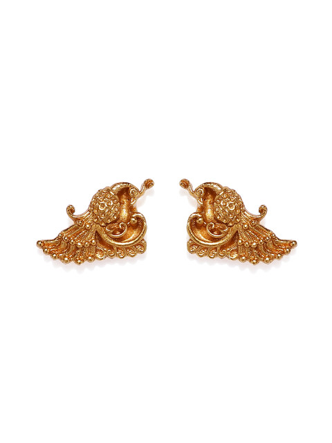 

Spargz Gold-Plated Peacock Shaped Drop Earrings