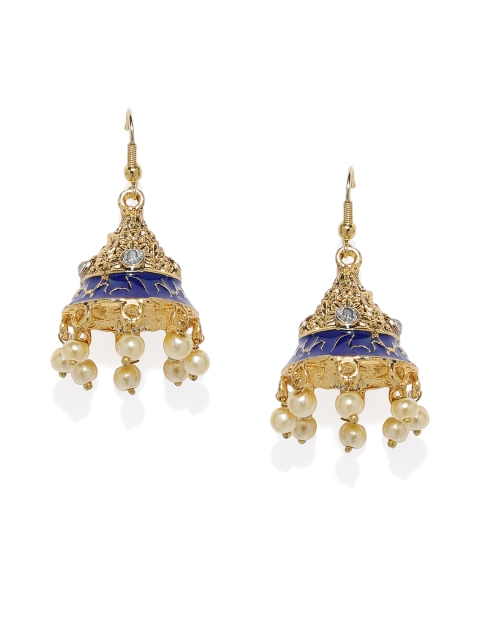 

Spargz Gold-Plated & Blue Dome Shaped Jhumkas