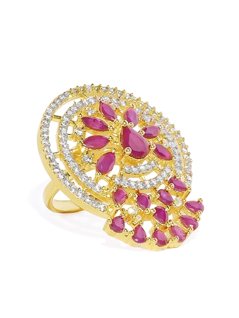 

Spargz Gold-Plated Cubic Zirconia & Ruby Ring