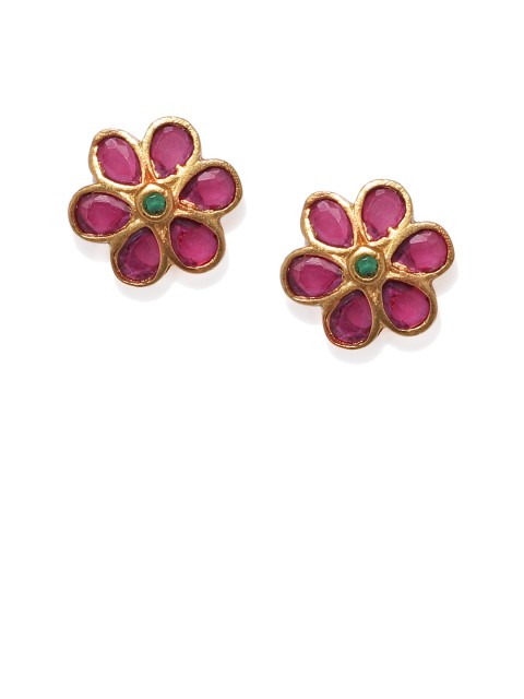 

Spargz Gold-Plated & Red Floral Studs