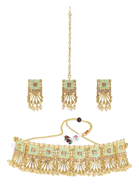 

Spargz Women Gold-Plated Meenakari Jewellery Set