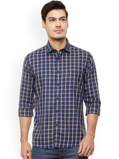 

Van Heusen Sport Men Navy Blue Slim Fit Checked Casual Shirt