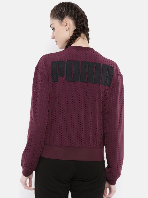 

Puma Women Burgundy Self-Design Ambition Sporty Jacket