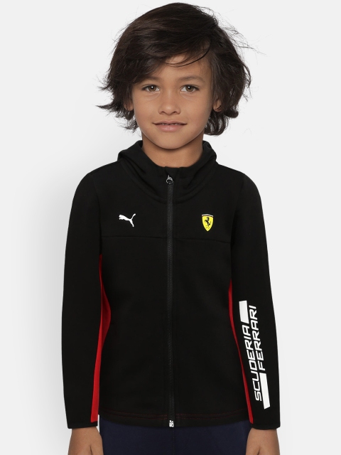 

Puma Boys Black & Red Colourblocked Open Front Jacket