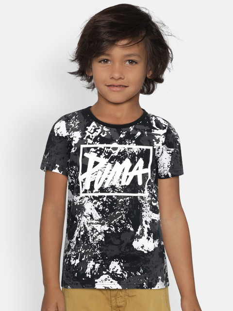 

Puma Boys Black Printed Round Neck T-shirt