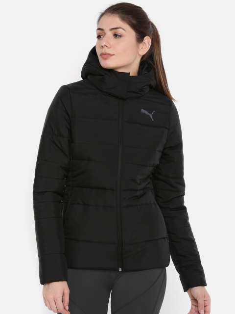 

Puma Women Black Solid Regular Fit ESS 400 HD Hooded Padded Jacket