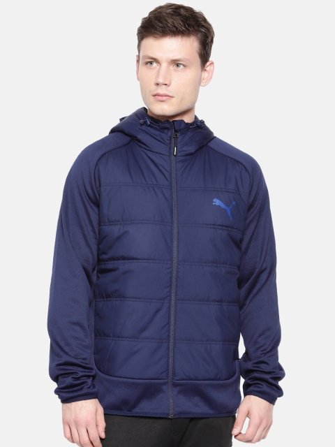 

Puma Men Navy Solid Hybrid Water Repellent Padded Jacket, Navy blue