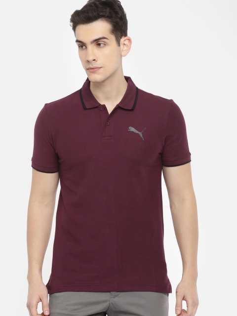 

Puma Men Burgundy Solid Modern Sports dryCELL Polo Collar T-shirt