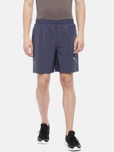 

Puma Men Navy Blue Self Design Regular Fit dryCELL Pace Novelty Running Shorts