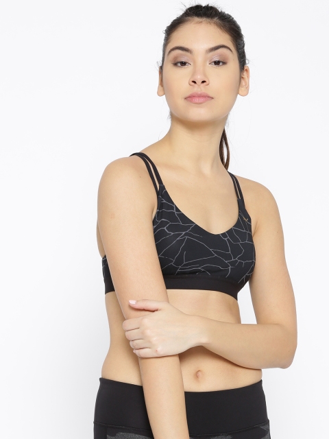 

Puma Charcoal Printed Non-Wired Lightly Padded Strappy Graphic Bra 51709003