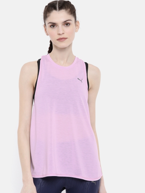 

Puma Women Pink Solid dryCELL Tank W Mono Running Top