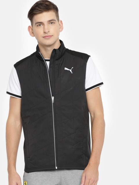 

Puma Men Black Solid PADDED VEST WarmCELL Technology Running Jacket