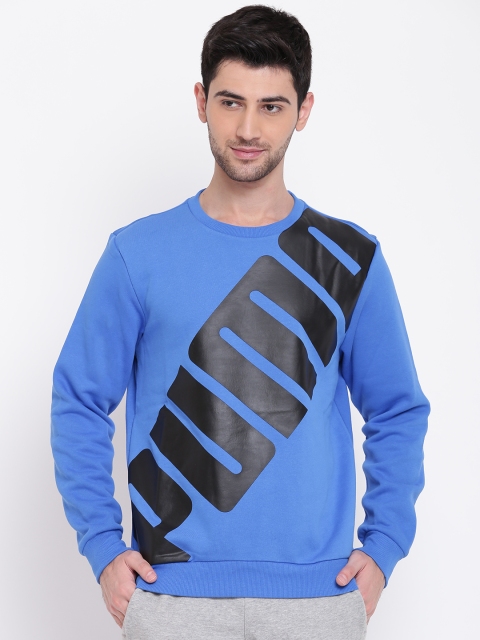 

Puma Men Blue & Black Printed Oversize Logo Crew Neck Sweatshirt