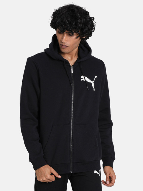 

Puma Men Black Printed Hooded Sweatshirt