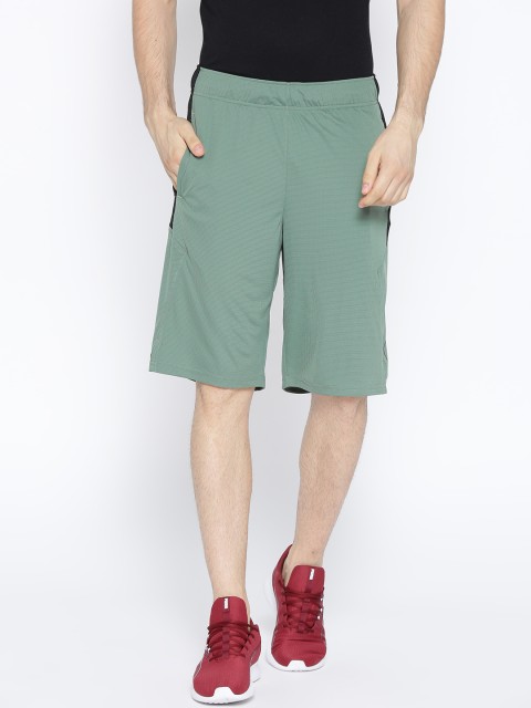 

Puma Men Olive Green Solid Regular Fit Energy Knit-Mesh 11" Shorts