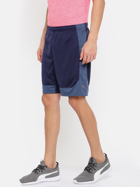

Puma Men Navy Blue Solid Regular Fit Sports Shorts